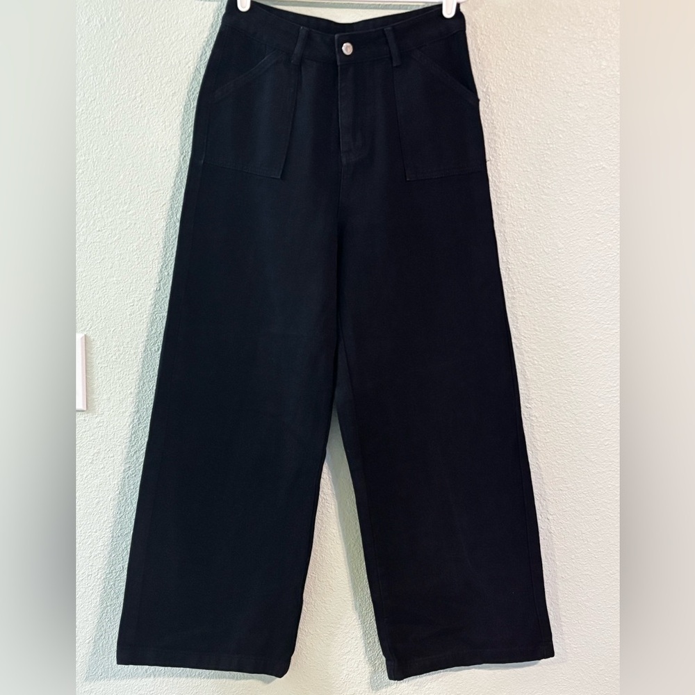 SHEIN Elegant Black Wide Leg Jeans for Women